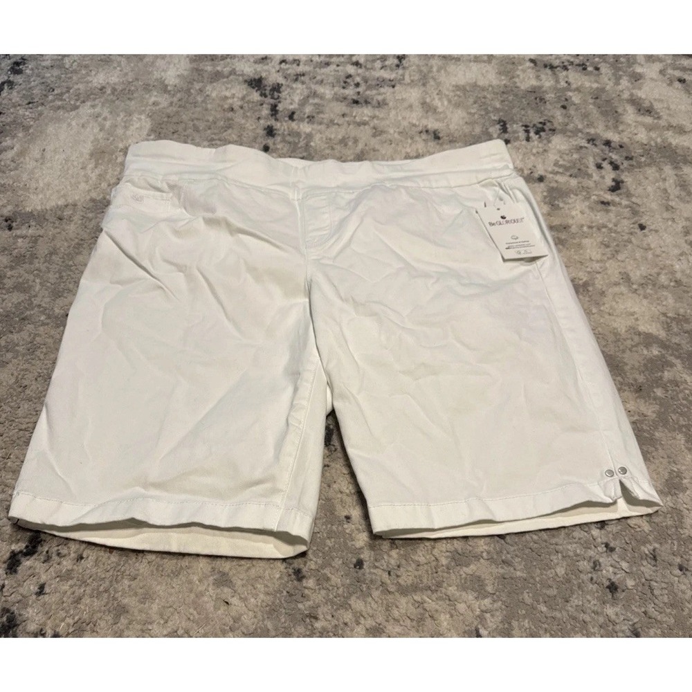 Gloria Vanderbilt Amanda Pull On Bermuda Shorts Womens Plus Sz 18W White New